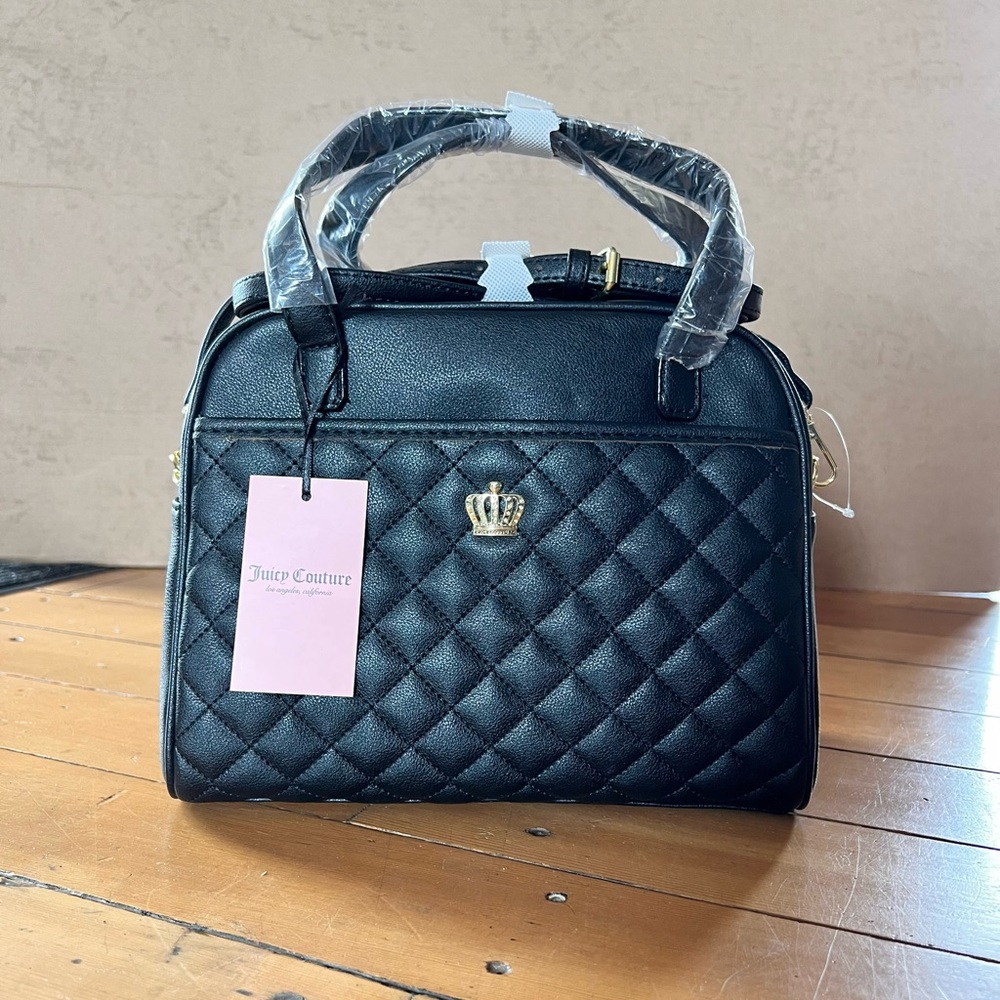 NWT Juicy Couture Black Crown Royal Satchel